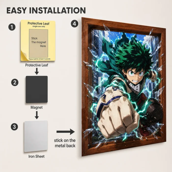 MHA - Izuku Midoriya Metal Poster Wall
  Decor - A - Image 2