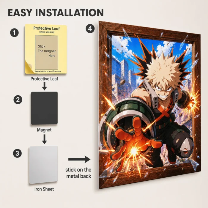 MHA - Katsuki Bakugo Metal Poster Wall
  Decor - A - Image 2