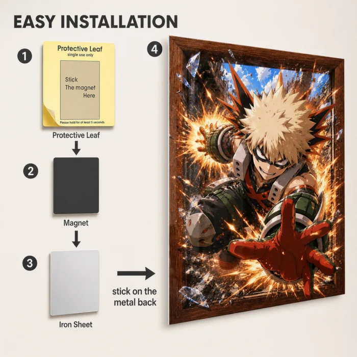MHA - Katsuki Bakugo Metal Poster Wall
  Decor - B - Image 2