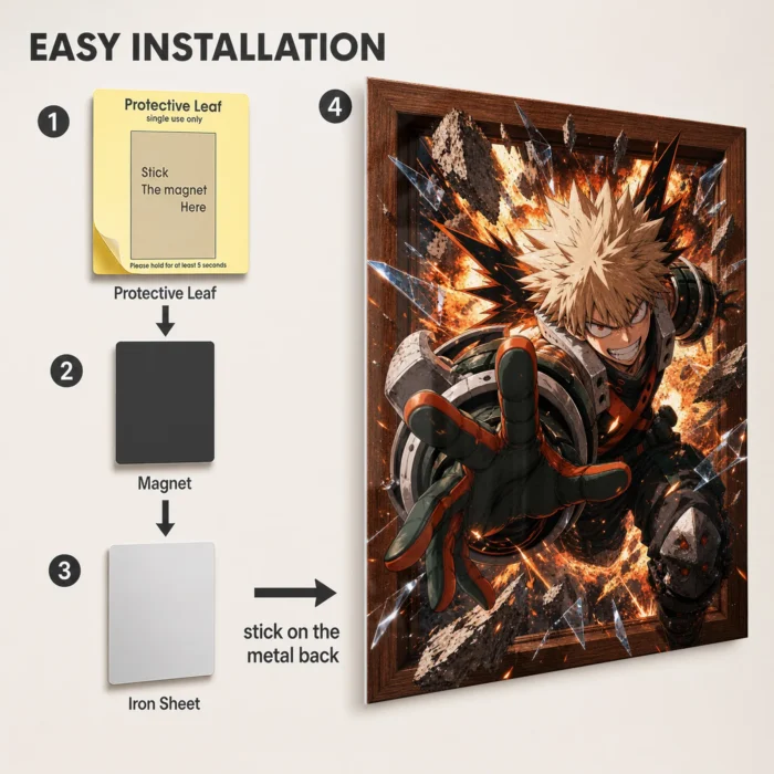 MHA - Katsuki Bakugo Metal Poster Wall
  Decor - C - Image 2