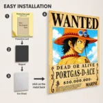 OP - Portgas D. Ace Wanted Metal Poster
  Wall Decor - Image 2