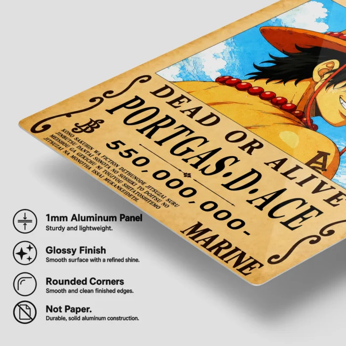 OP - Portgas D. Ace Wanted Metal Poster
  Wall Decor - Image 5