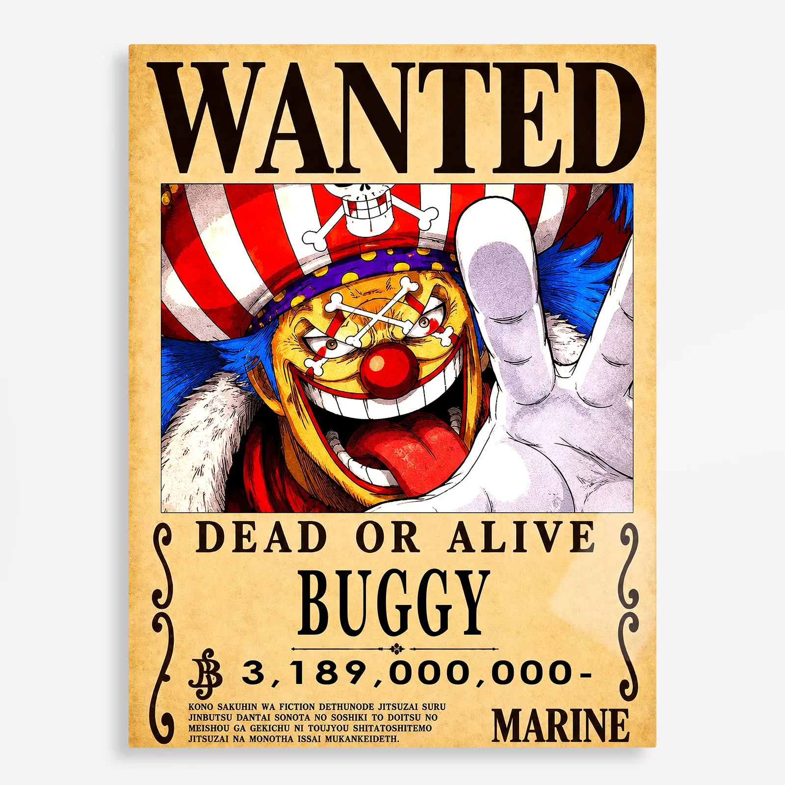 anime metal poster (283) s1 OP - Buggy Wanted Metal Poster Wall
Decor - Image 1