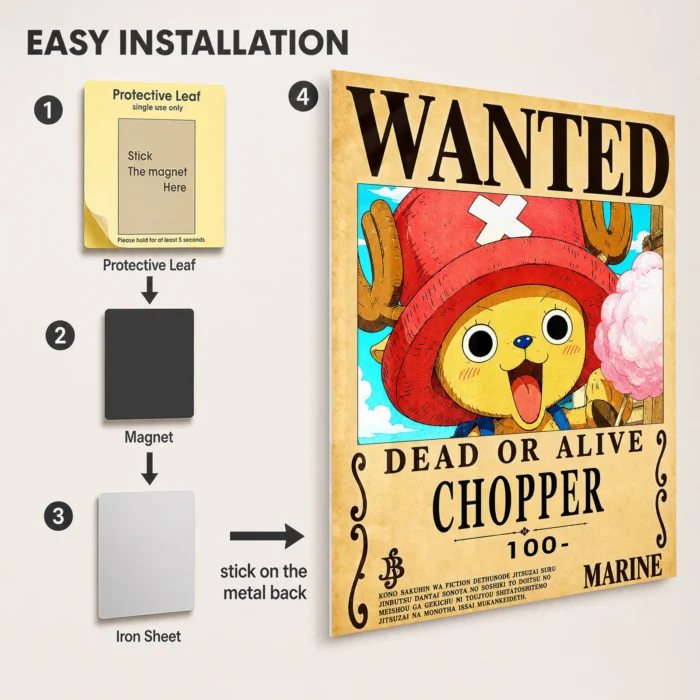 OP - Tony Tony Chopper Wanted Metal
  Poster Wall Decor - Image 2