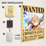 OP - Monkey D. Luffy Wanted Metal Poster
  Wall Decor - Image 2