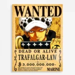 OP - Trafalgar D. Water Law Wanted Metal
  Poster Wall Decor
