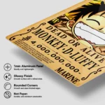 OP - Monkey D. Luffy Wanted Metal Poster
  Wall Decor - A - Image 5