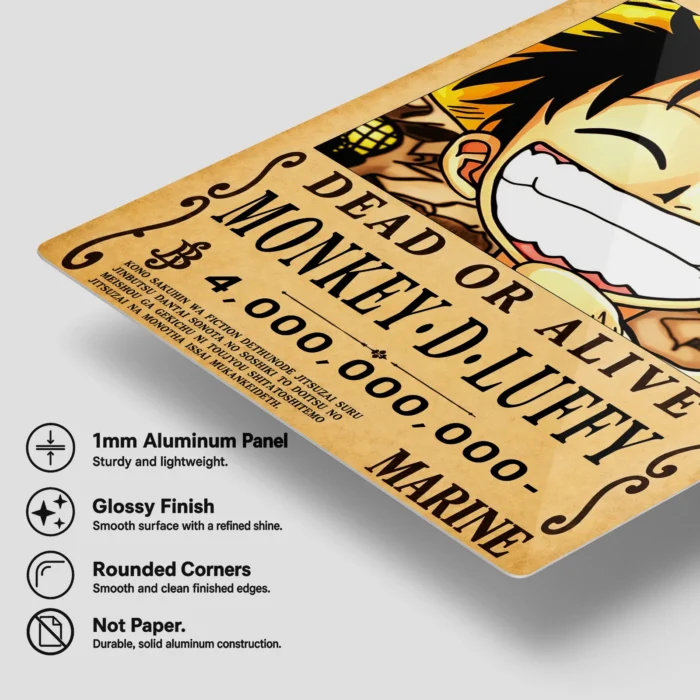 OP - Monkey D. Luffy Wanted Metal Poster
  Wall Decor - A - Image 5