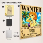 OP - Nami Wanted Metal Poster Wall Decor - Image 2