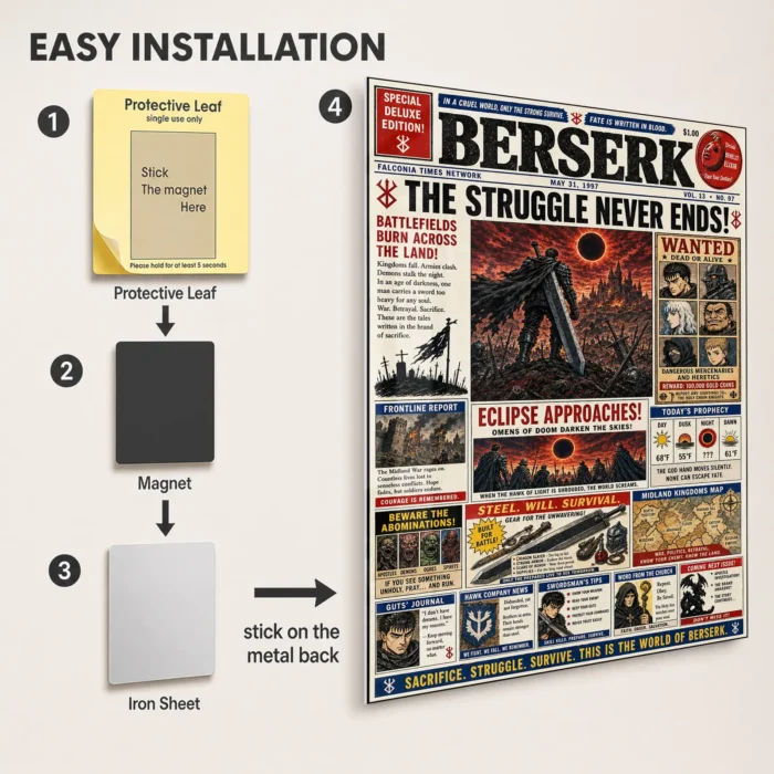 Dark Fantasy Newspaper Metal Poster Wall
  Decor - Image 2