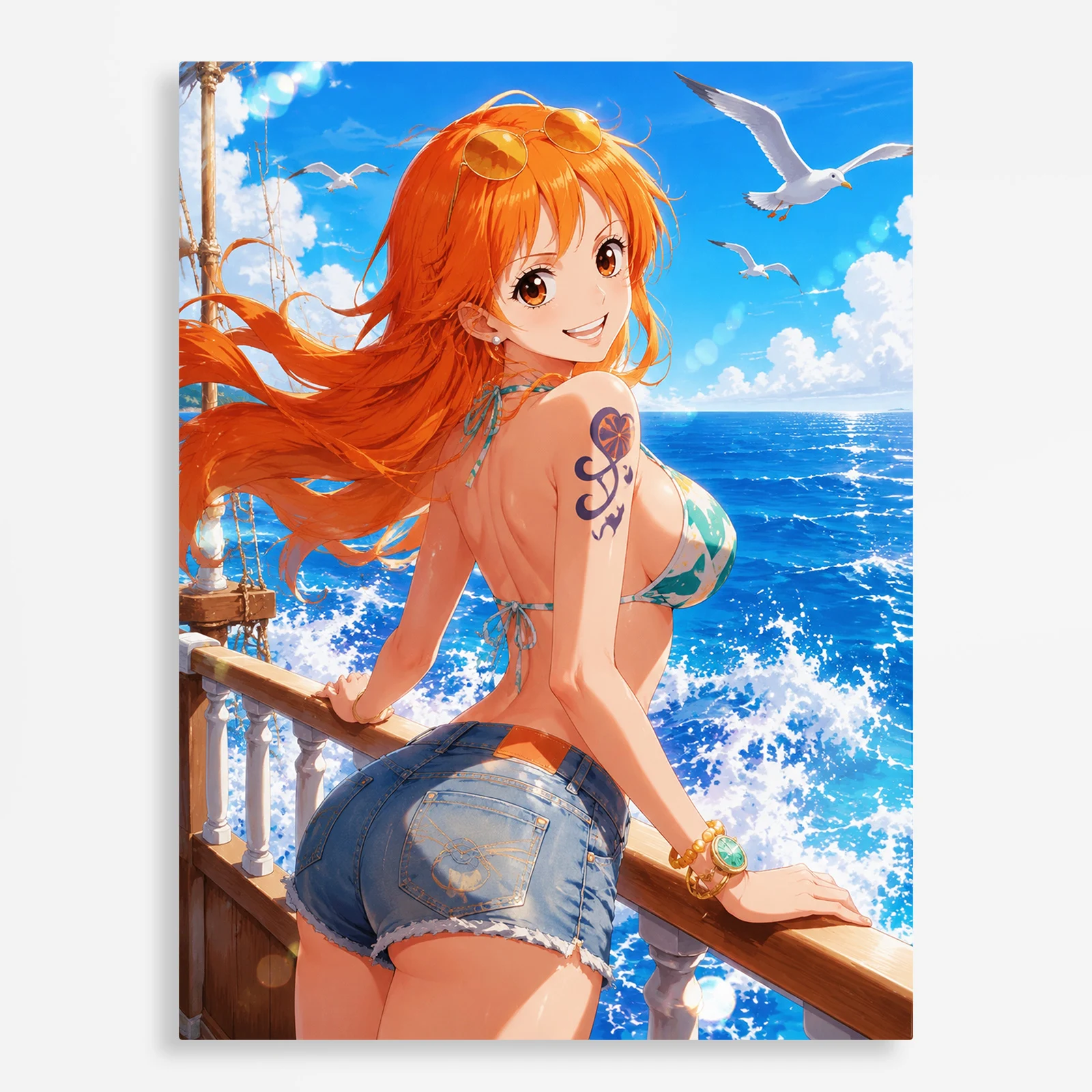 anime metal poster (291) s1 OP - Nami Metal Poster Wall Decor - Image 1
