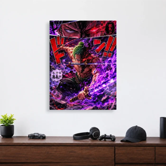 OP - Roronoa Zoro Metal Poster Wall
  Decor - Image 3