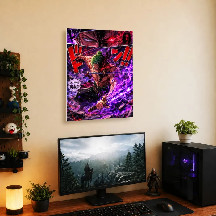 OP - Roronoa Zoro Metal Poster Wall
  Decor - Image 4