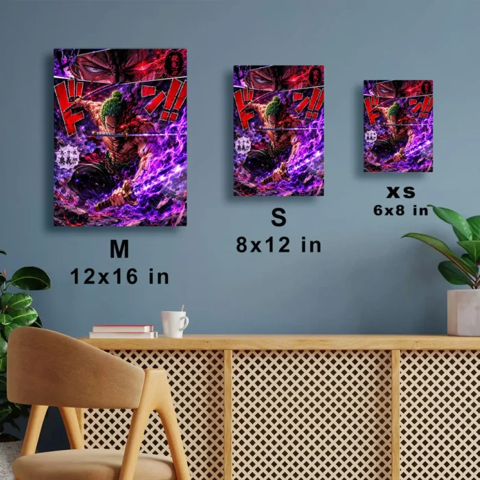 OP - Roronoa Zoro Metal Poster Wall
  Decor - Image 6
