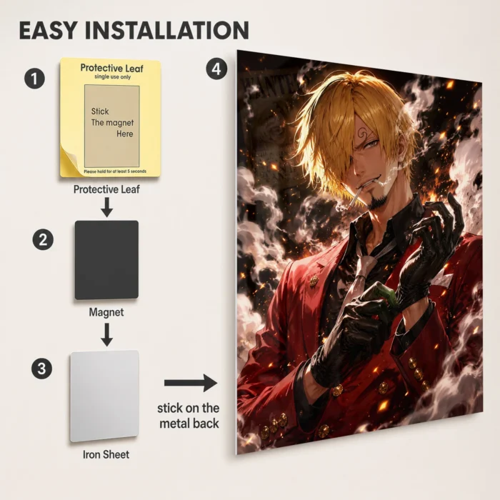 OP - Sanji Metal Poster Wall Decor - Image 2