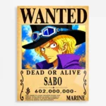 OP - Sabo Wanted Metal Poster Wall Decor