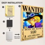 OP - Sabo Wanted Metal Poster Wall Decor - Image 2