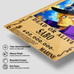 OP - Sabo Wanted Metal Poster Wall Decor - Image 5