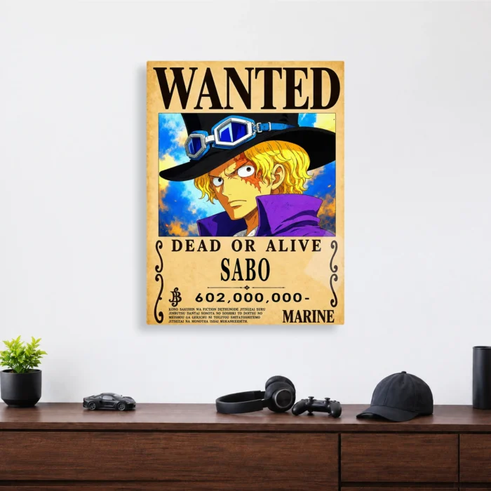 OP - Sabo Wanted Metal Poster Wall Decor - Image 3