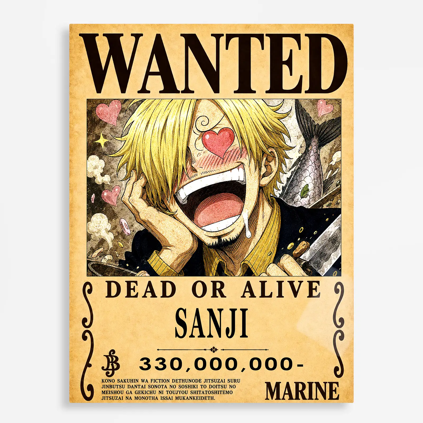 anime metal poster (299) s1 OP - Sanji Wanted Metal Poster Wall
Decor - Image 1