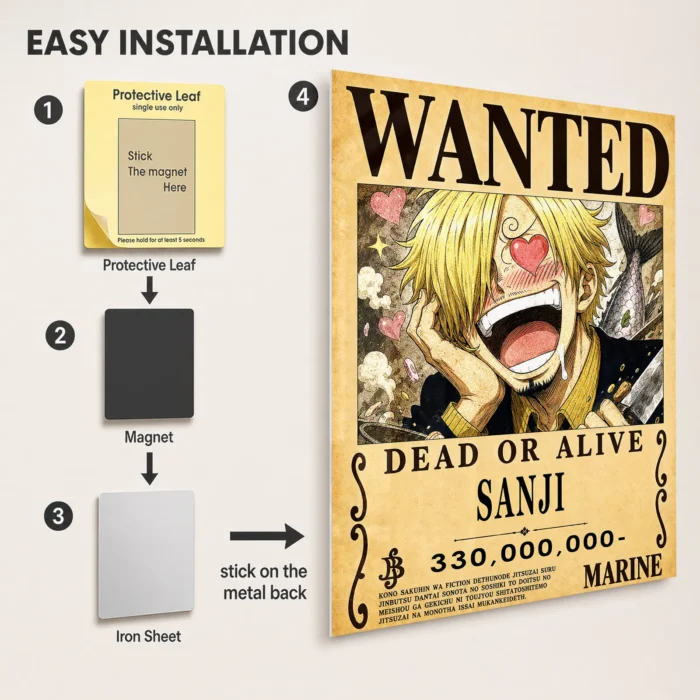 OP - Sanji Wanted Metal Poster Wall
  Decor - Image 2