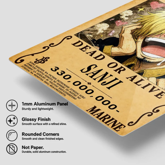 OP - Sanji Wanted Metal Poster Wall
  Decor - Image 5