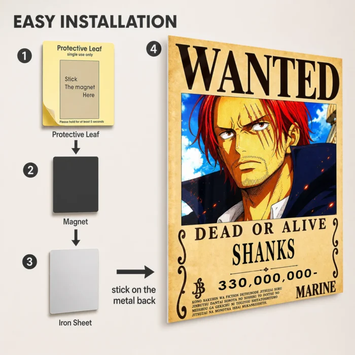 OP - Shanks Wanted Metal Poster Wall
  Decor - Image 2