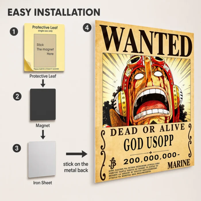 OP - Usopp Wanted Metal Poster Wall
  Decor - Image 2