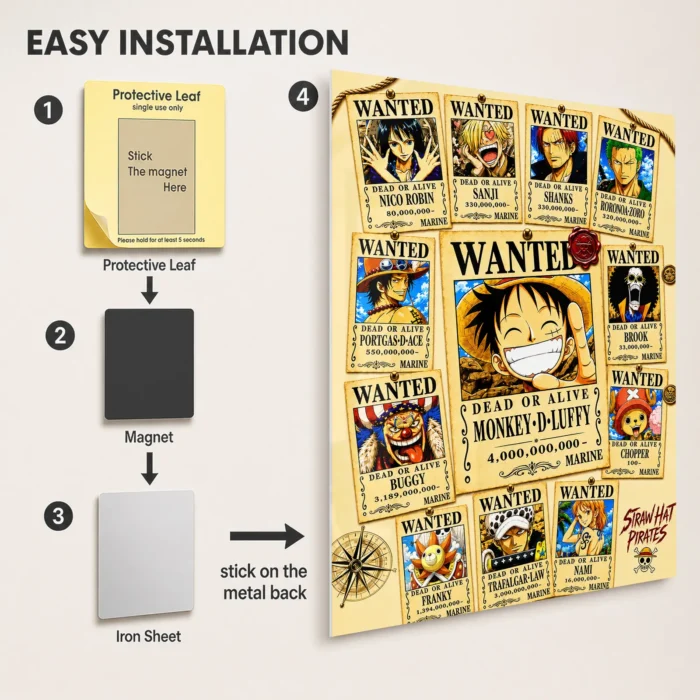 OP Wanted Metal Poster Wall Decor - Image 2