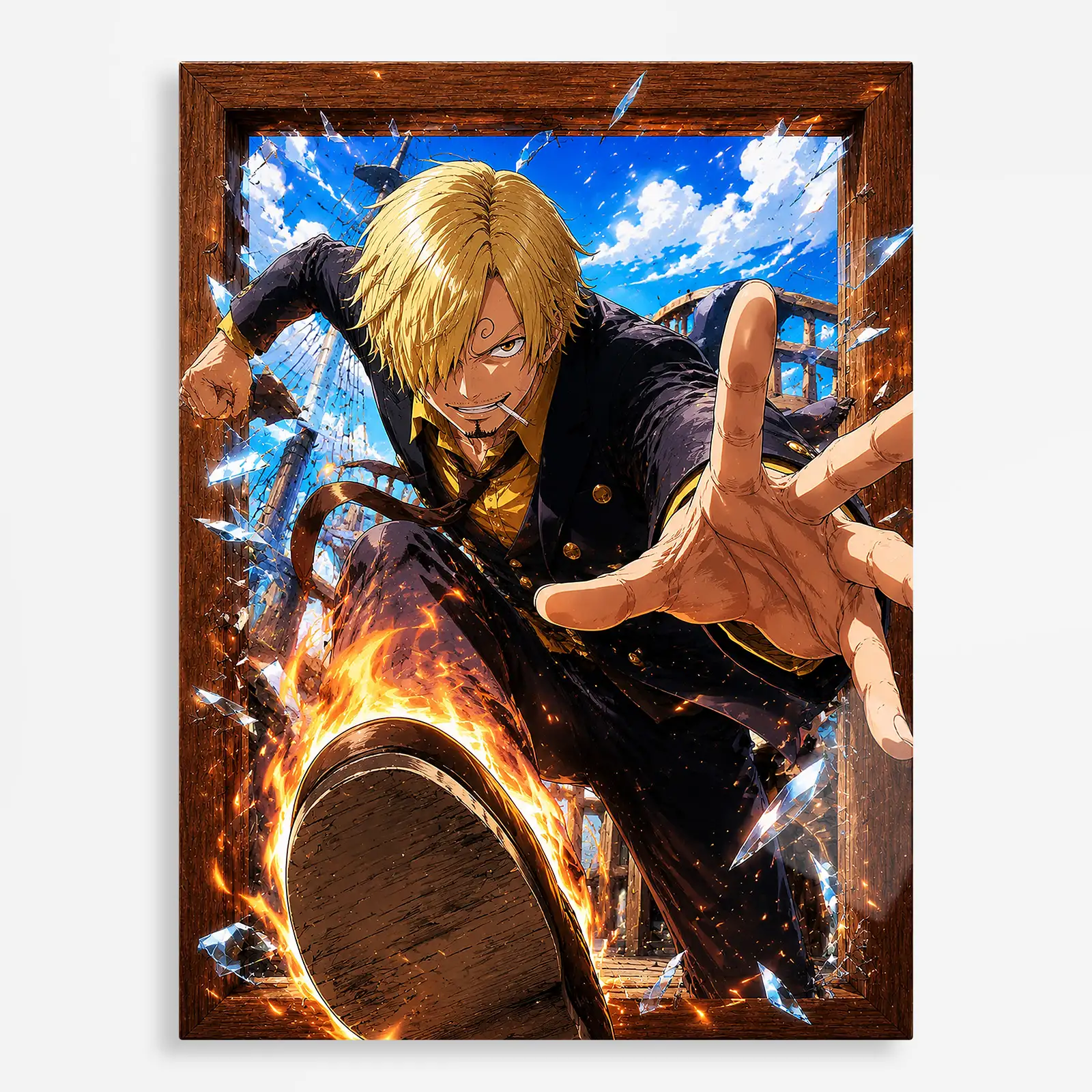anime metal poster (310) s1 OP - Sanji Metal Poster Wall Decor - A - Image 1