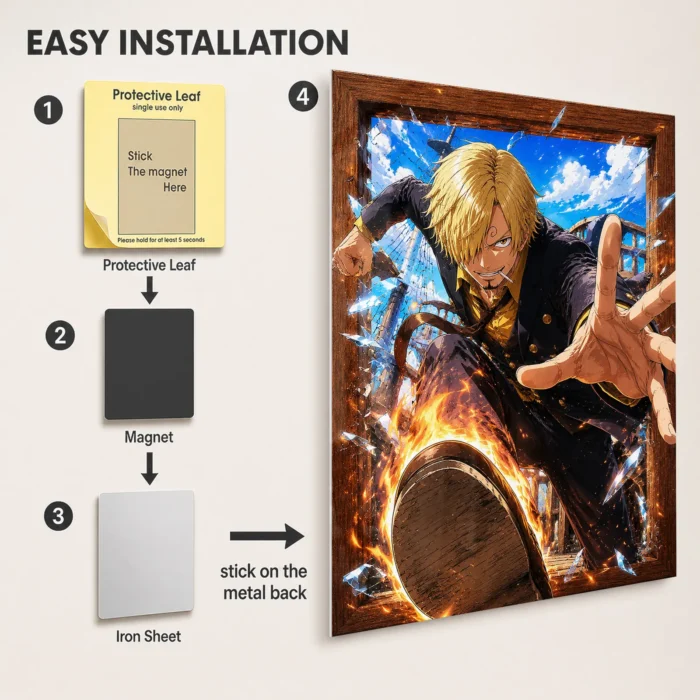 OP - Sanji Metal Poster Wall Decor - A - Image 2