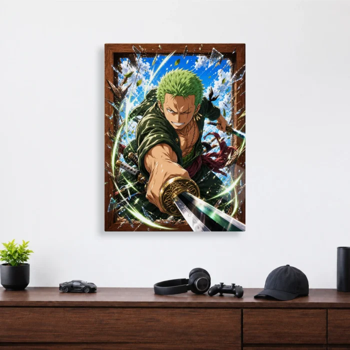 OP - Roronoa Zoro Metal Poster Wall
  Decor - A - Image 3