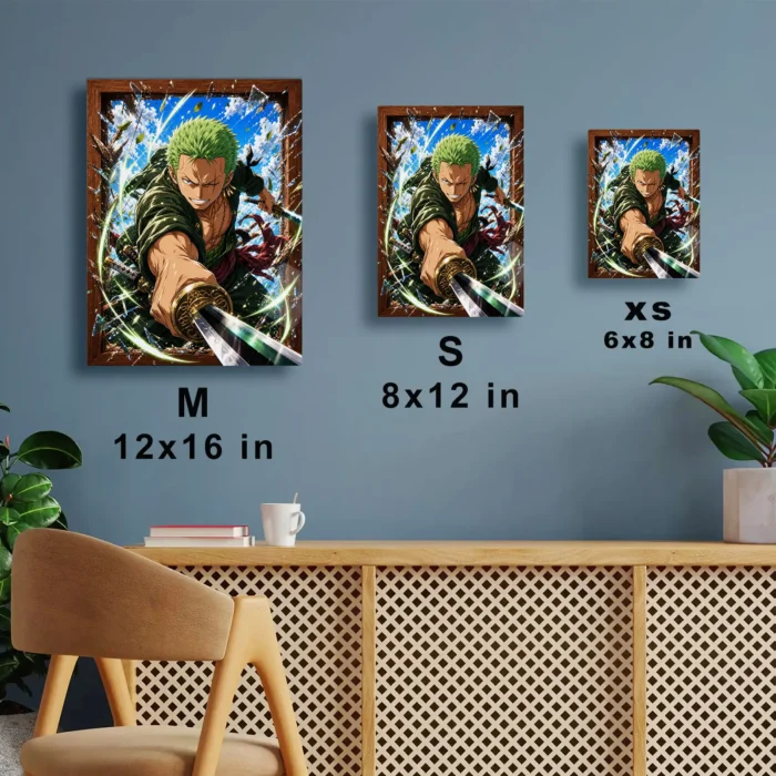 OP - Roronoa Zoro Metal Poster Wall
  Decor - A - Image 6