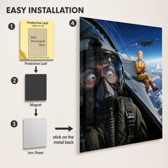 OPM - Saitama Metal Poster Wall Decor -
  A - Image 2