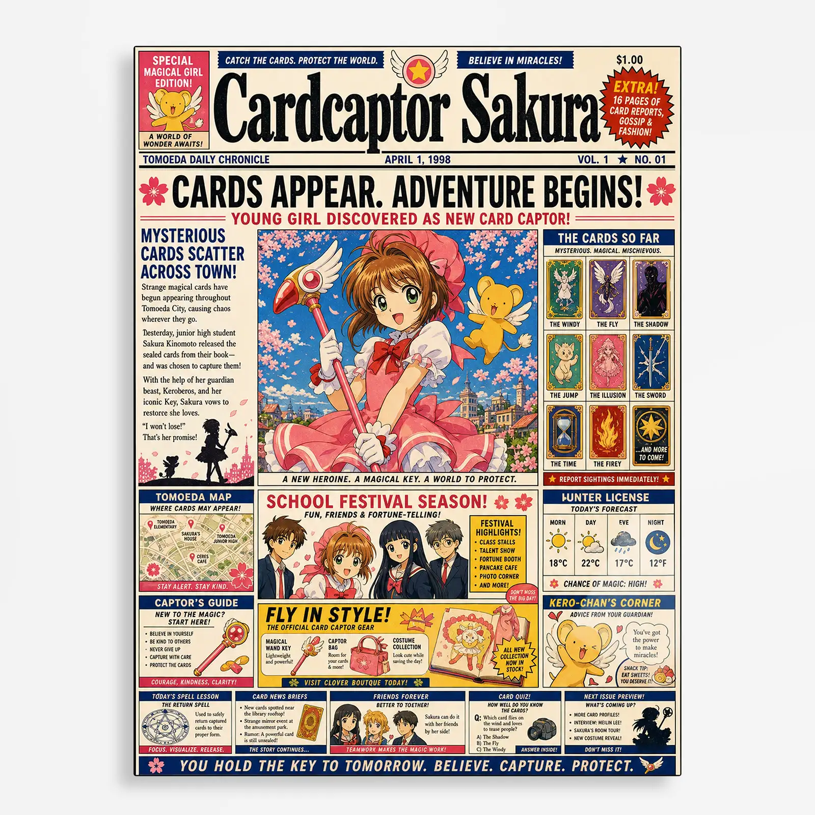 anime metal poster (33) s1 Cardcaptor Newspaper Metal Poster Wall
Decor - Image 1