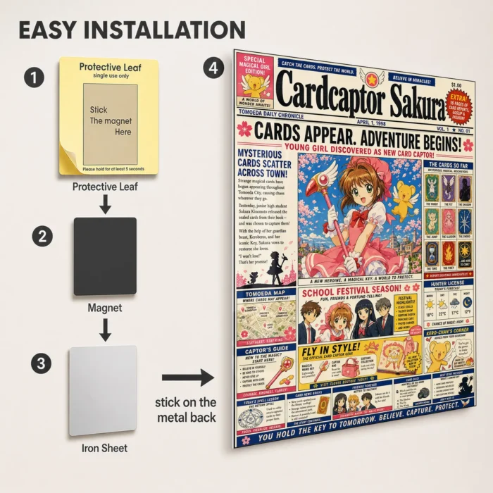 Cardcaptor Newspaper Metal Poster Wall
  Decor - Image 2