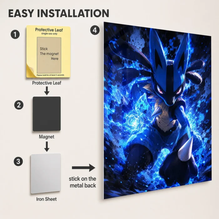 Poke - Lucario Metal Poster
  Wall Decor - Image 2