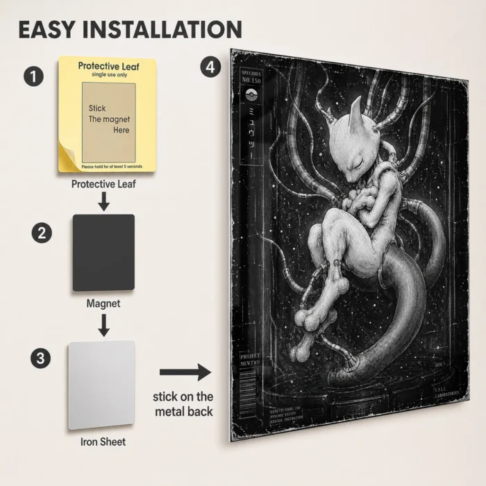 Poke - Mewtwo Metal Poster
  Wall Decor - Image 2