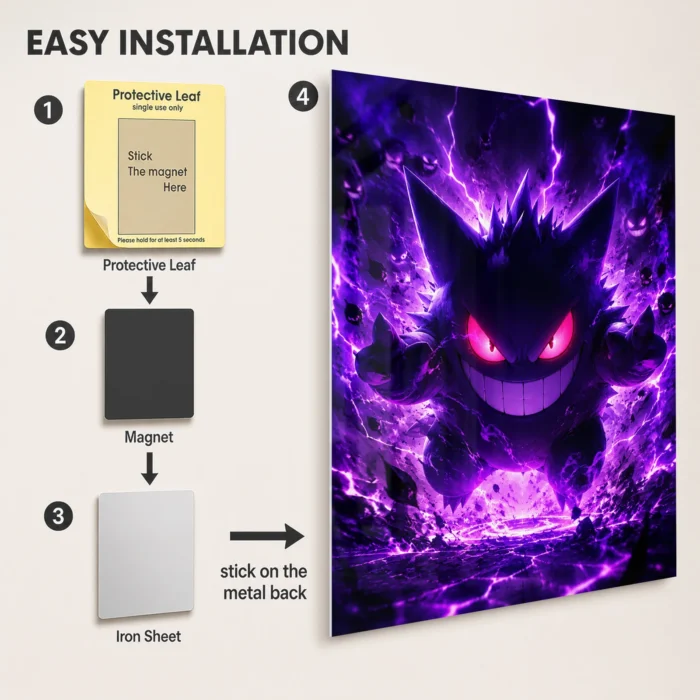 Poke - Gengar Metal Poster Wall
  Decor - Image 2