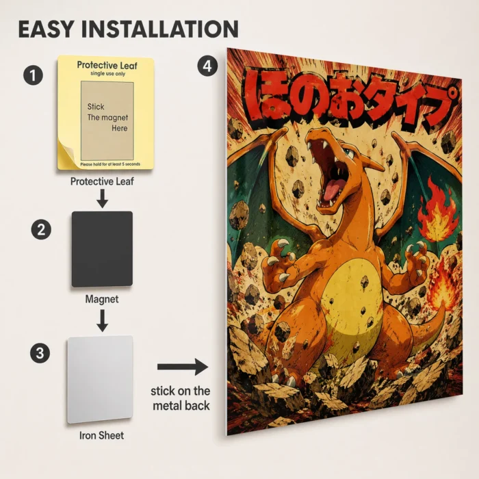 Poke Charizard Metal Poster
  Wall Decor - Image 2