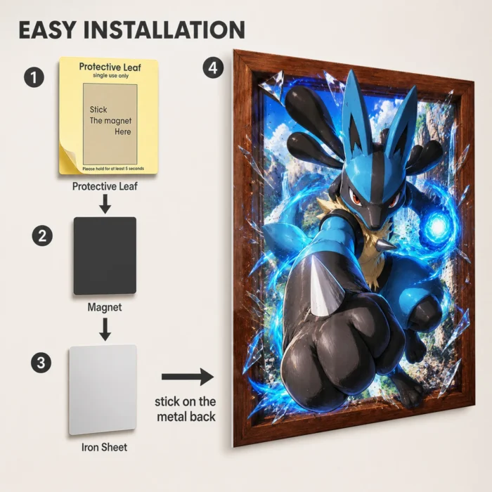 Poke - Lucario Metal Poster
  Wall Decor - A - Image 2