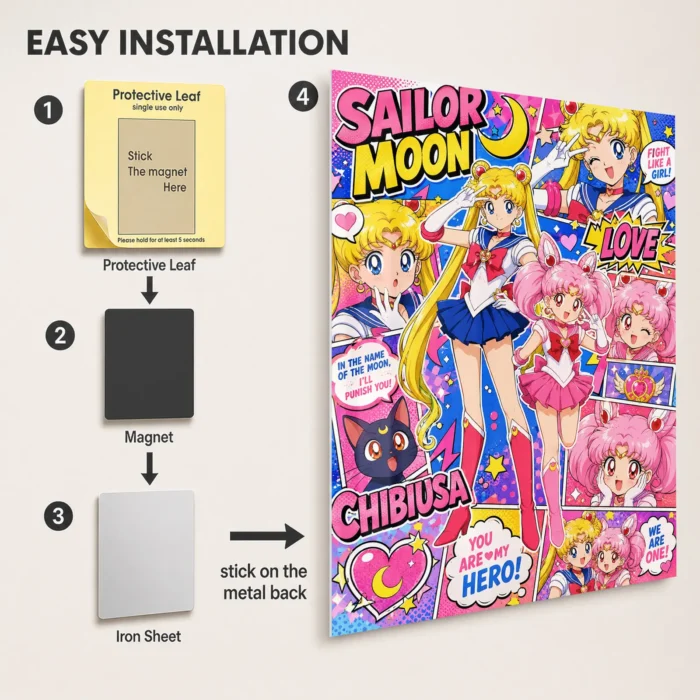 Sailor - Usagi Tsukino Metal Poster Wall
  Decor - Image 2