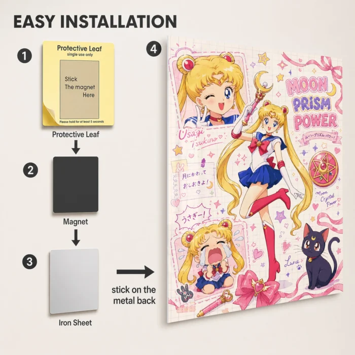 Sailor - Usagi Tsukino Metal Poster Wall
  Decor - A - Image 2