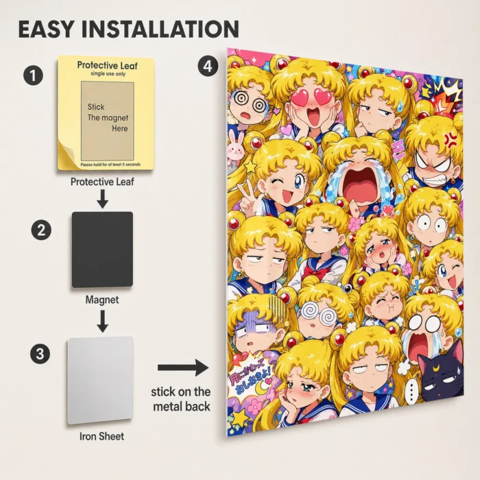 Sailor - Usagi Tsukino Metal Poster Wall
  Decor - B - Image 2