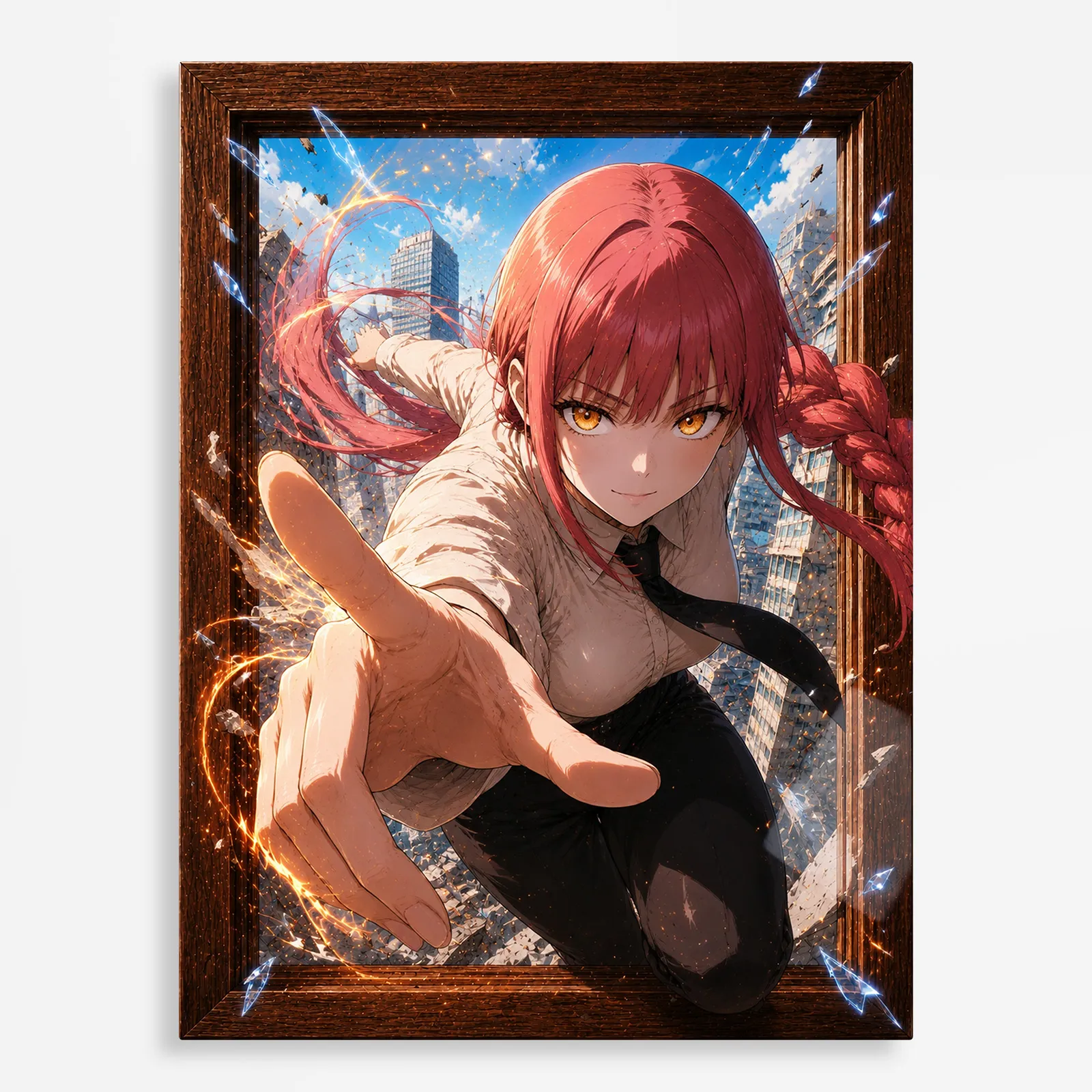 anime metal poster (36) s1 Chainsaw Makima Metal Poster Wall Decor - Image 1