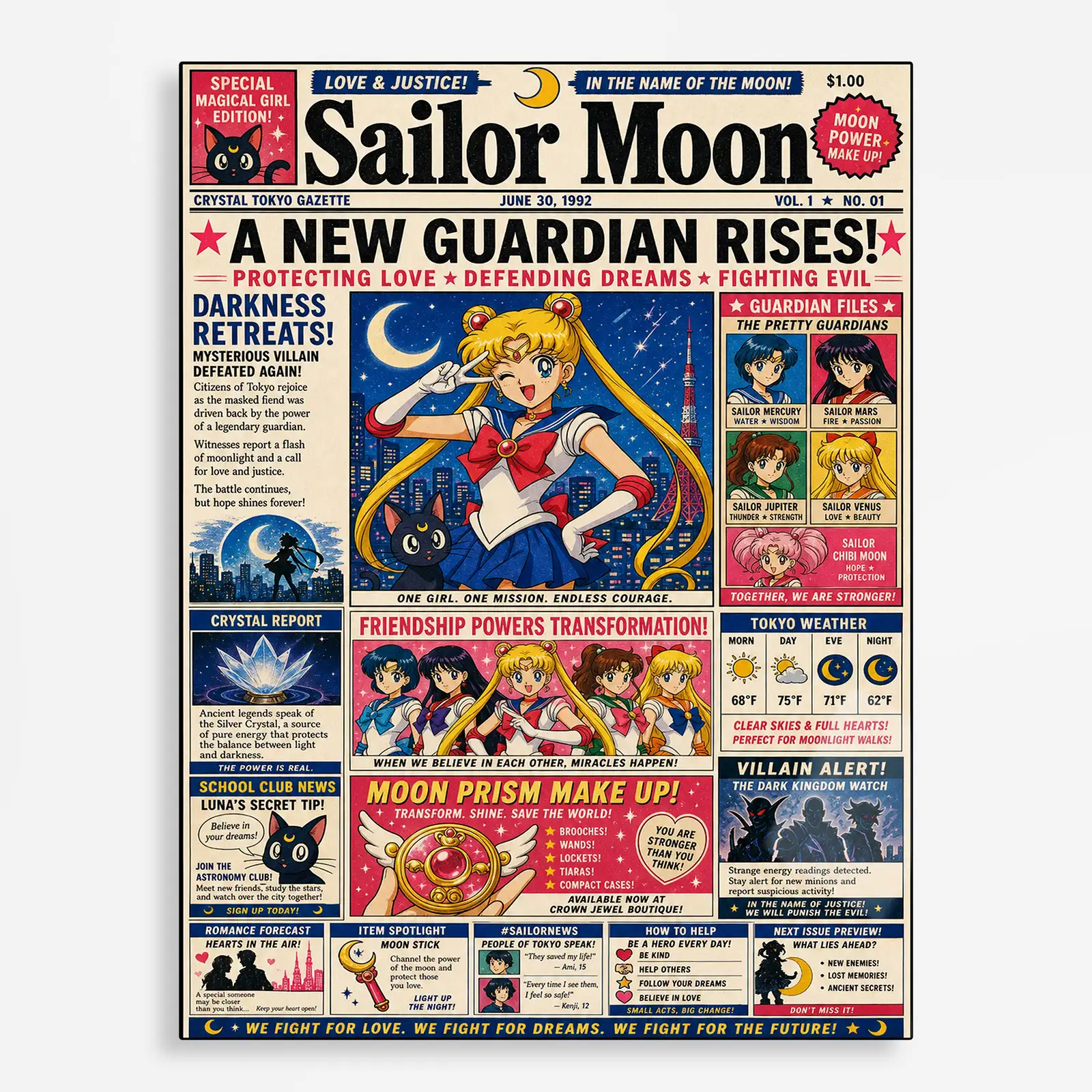 anime metal poster (360) s1 Sailor Metal Poster Wall Decor - A - Image 1