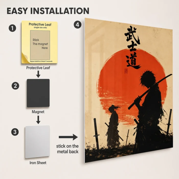 Samurai Metal Poster Wall Decor - A - Image 2