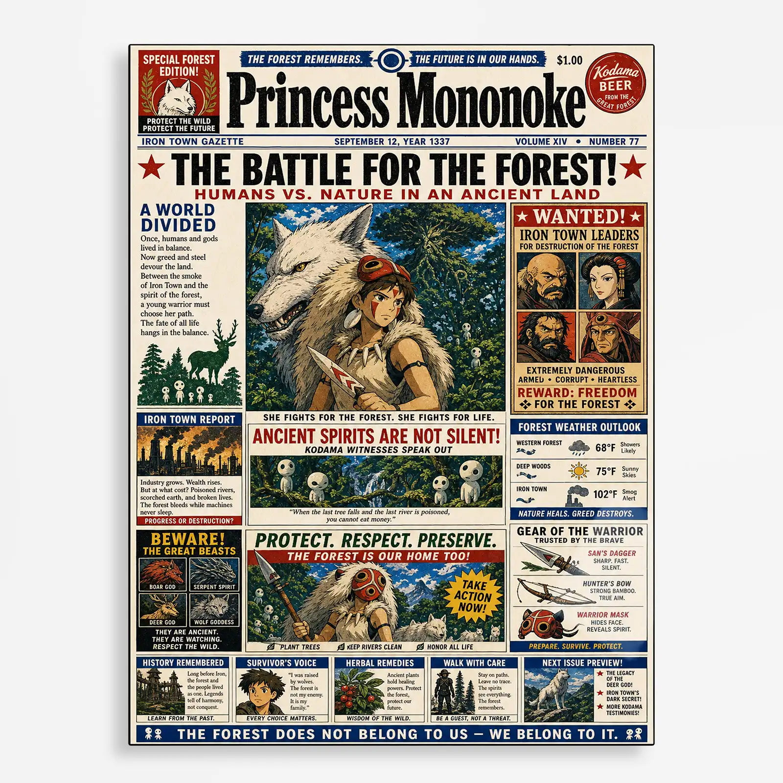 anime metal poster (402) s1 Forest Princess Metal Poster Wall Decor
- A - Image 1