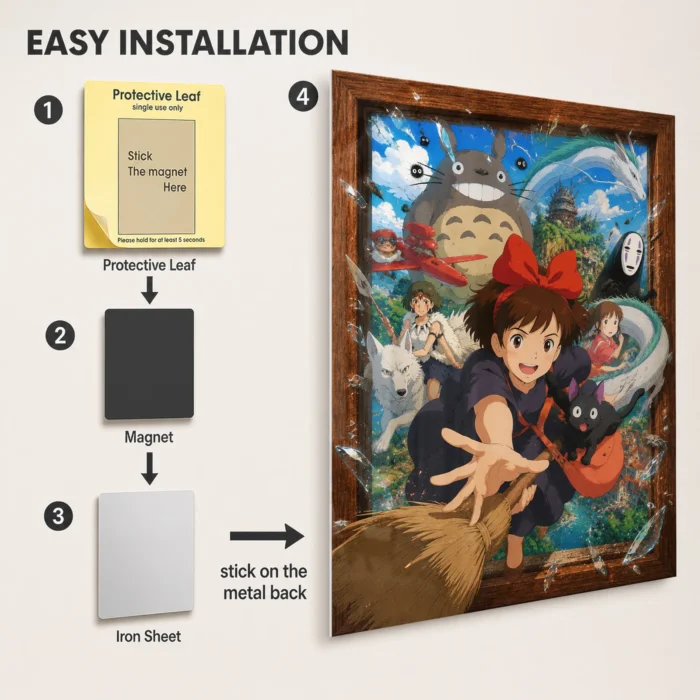 Ghibli Metal Poster Wall Decor - A - Image 2