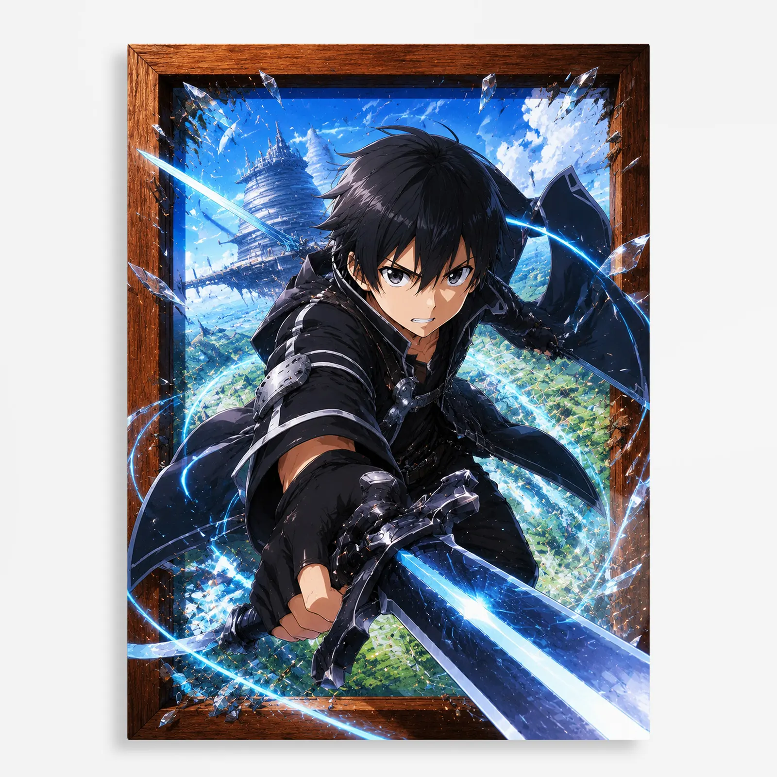 anime metal poster (412) s1 SAO - Kirito Metal Poster Wall Decor - Image 1